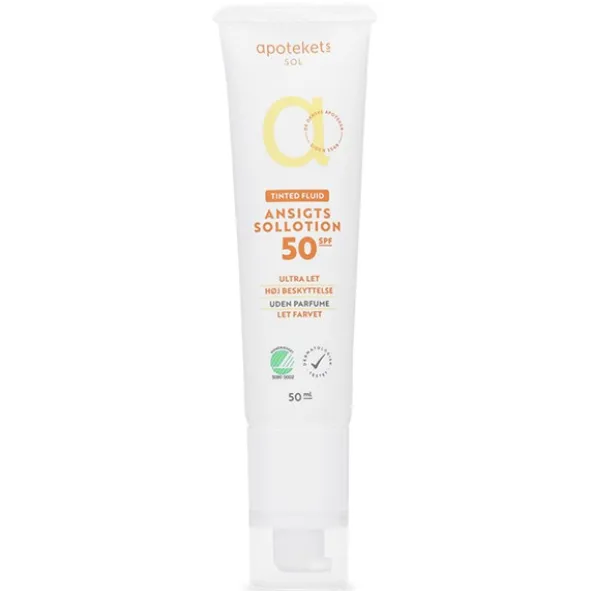 Apotekets ansigtssollotion tinted fluid SPF50