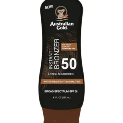 Australian Gold instant bronzer sunscreen lotion SPF50