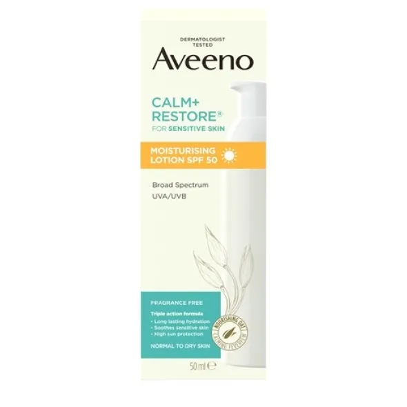 Aveeno Calm+ Restore moisturizing lotion SPF50