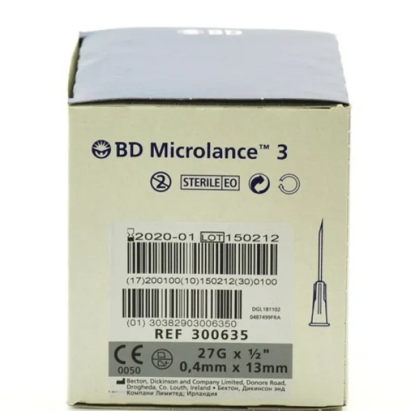 BD microlance 3 sterile kanyler grå