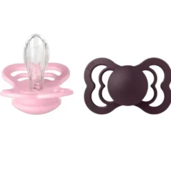 BIBS Supreme size 2 baby pink/plum