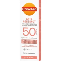 Carroten anti age spot suncare face cream SPF50