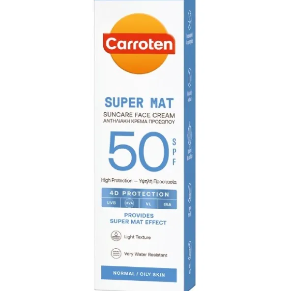 Carroten super mat suncare face cream SPF50