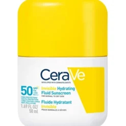 CeraVe invisible hydrating fluid sunscreen SPF50+