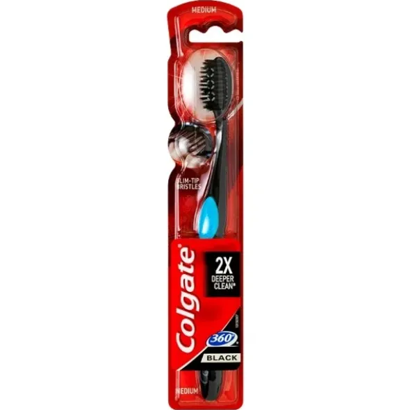 Colgate 360 black medium tandbørste