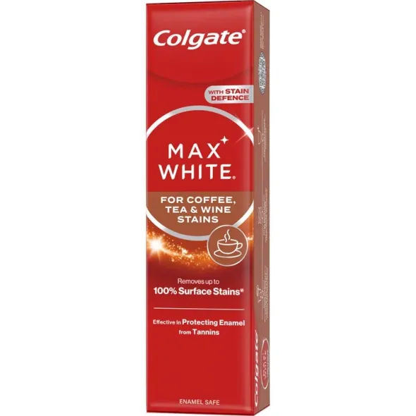Colgate max white coffee, tea and wine tandpasta