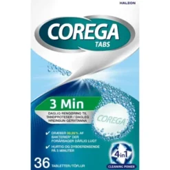 Corega tabs 3 minutter