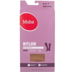 Mabs nylon knæstrømpe brun