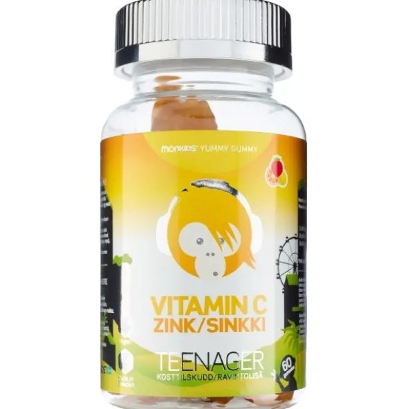 Monkids vitamin C+Zink frugtsmag